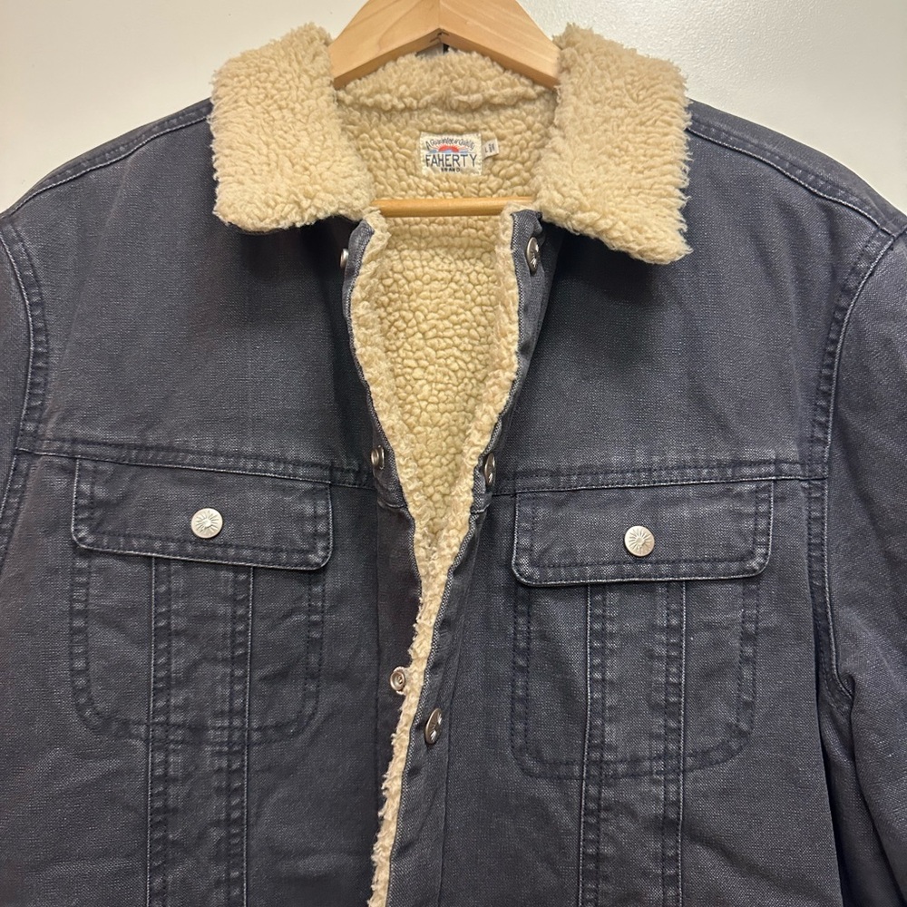 Faherty Sherpa Lined Trucker Jacket
